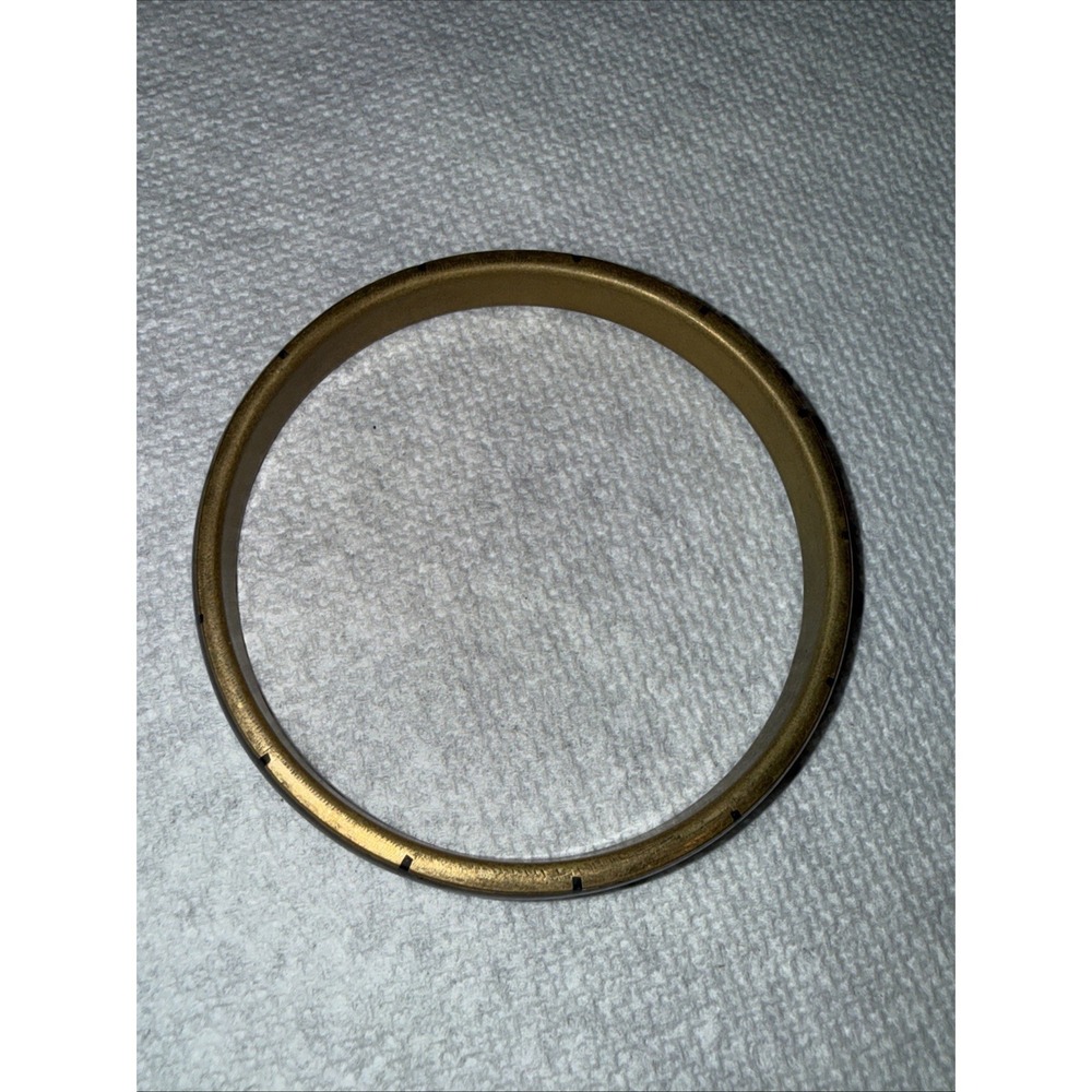 Vintage Bangle Bracelet Black inlay Brass Tone 2.75"